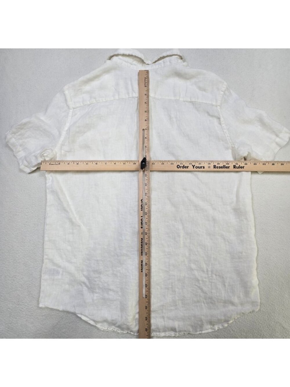Panama Jack Mens Large 100% Linen Shirt White Button-Up Short Sleeve Top - Picture 3 of 3